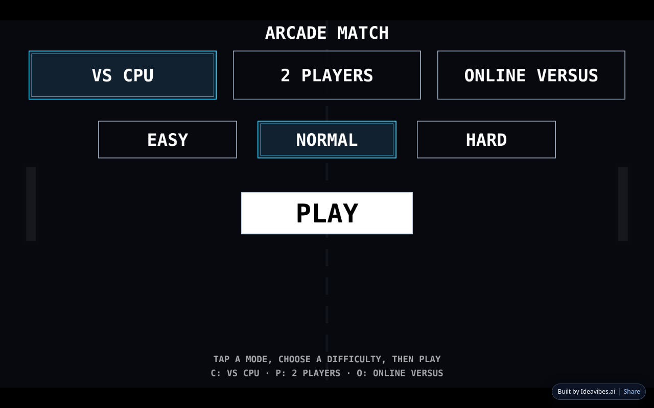 Screenshot of the Pong Online multiplayer game. |ideavibes ai
